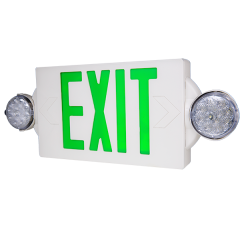 Green/Combo EXIT/Emergency Universal Mount LED Thermoplastic Unit